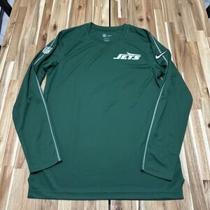New York‎ Jets Shirt Mens M Nike Green Long Sleeve On Field NFL Football DriFit
